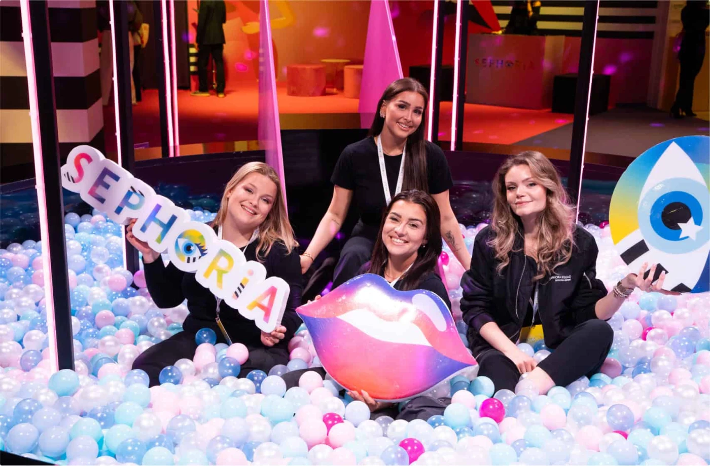 four girls ball pool